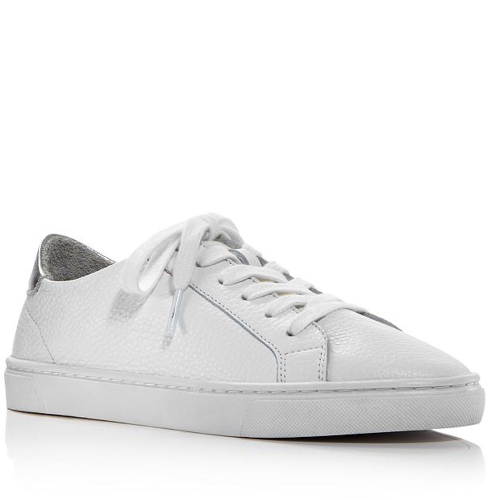 AQUA Cali White Black Leather Tennis Sneakers 5